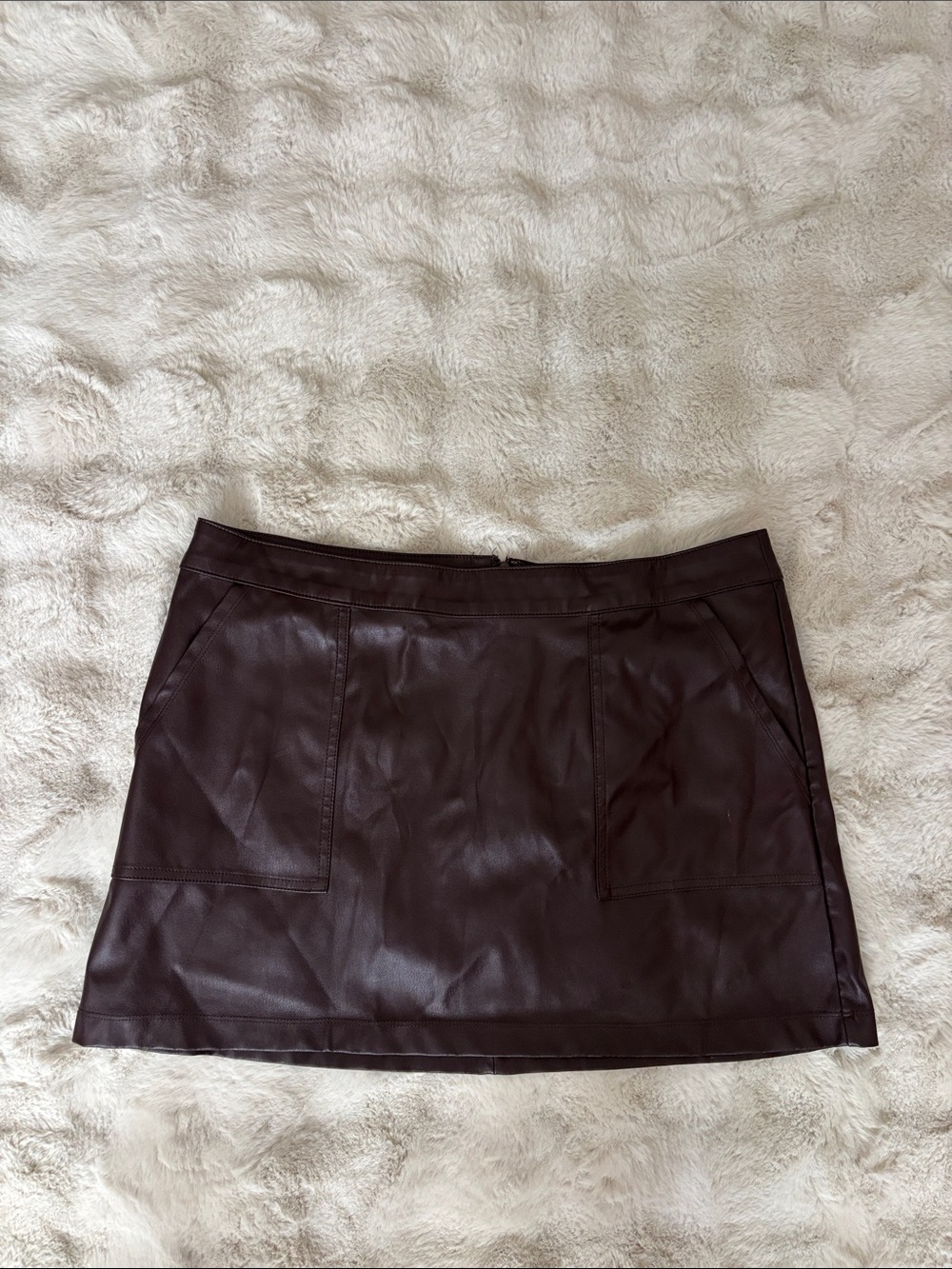 a new day Dark Brown Faux Leather Mini Skirt
